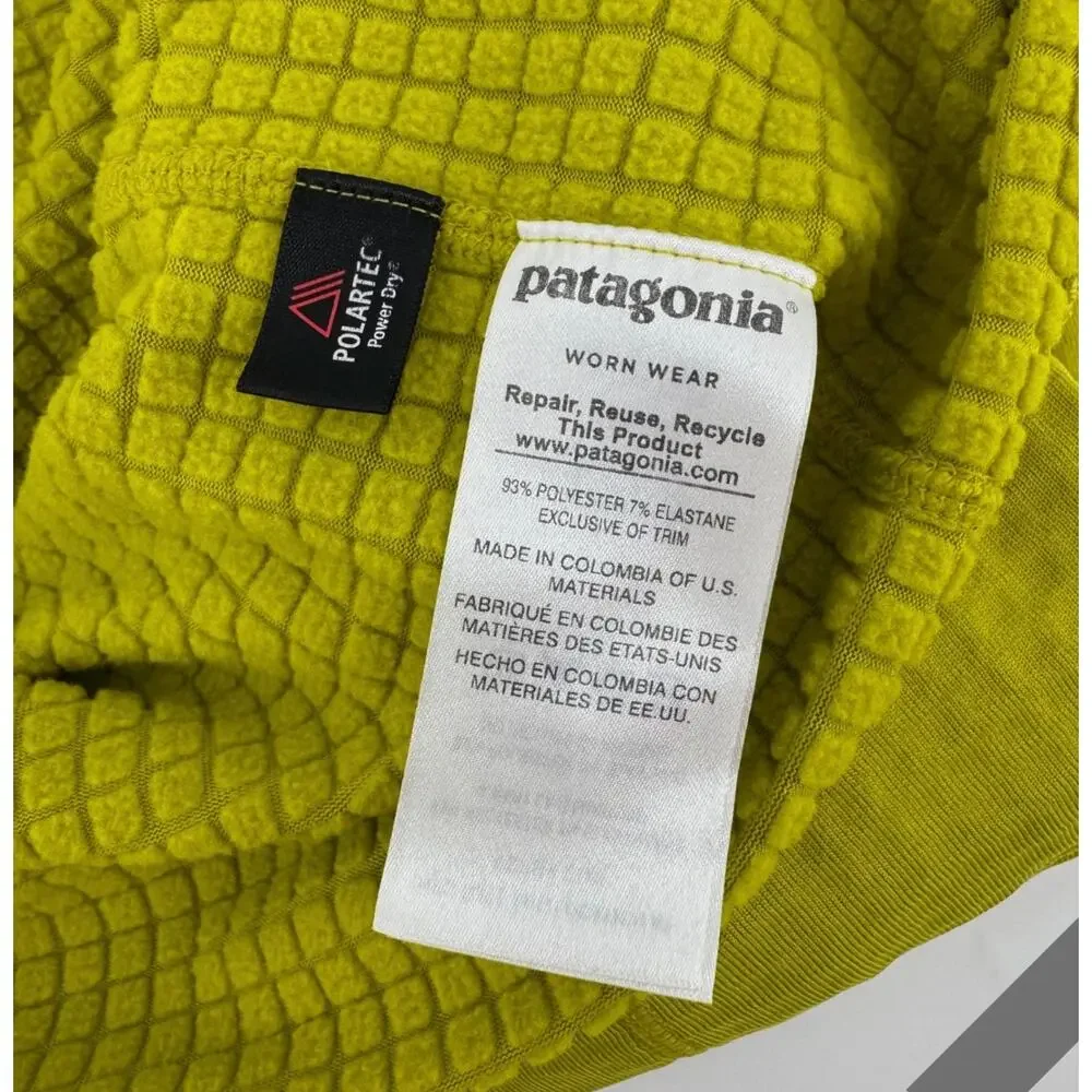 Patagonia Men's Large R1® Fleece Polartec Midlayer Pullover in Lime Green